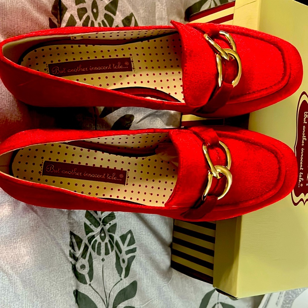 Brand new velvet shoes for a special date nite never wore